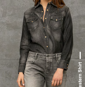 Don the Fuller camicia jeans DO102 antracite